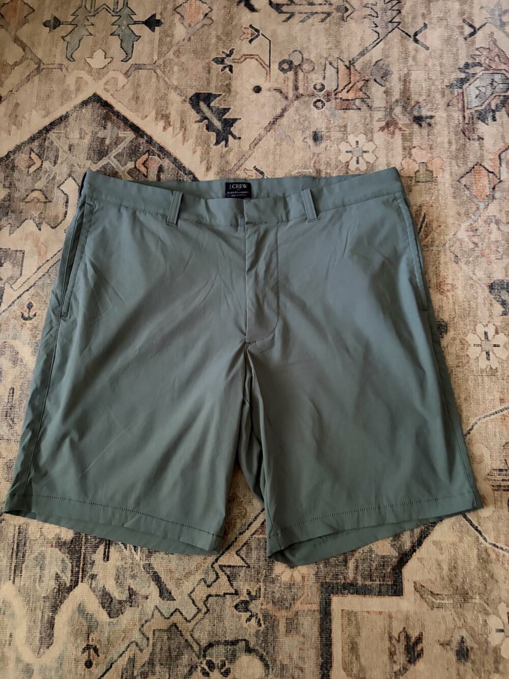 J.Crew Flex Gramercy Performance Shorts Mens 35 Green Stretch